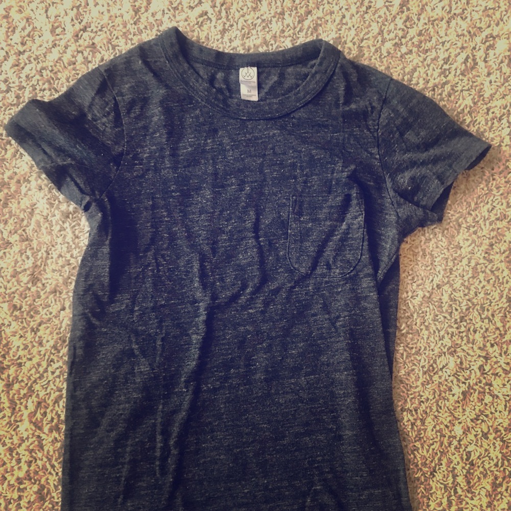 Alternative charcoal heather pocket tee